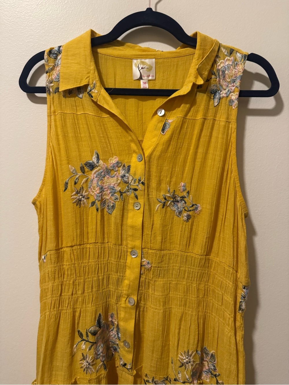 fig and flower Mustard Yellow Sleeveless Floral Maxi Dress - Picture 2 of 4